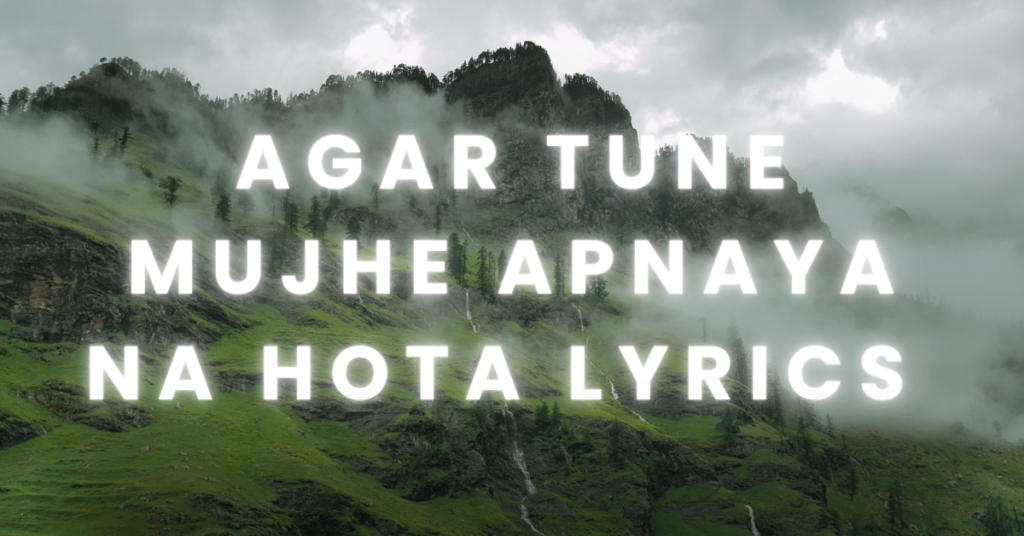 agar tune mujhe apnaya na hota lyrics
